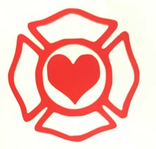 Love Firefighter Shield heart wife girlfriend tumbler car decal sticker - $93.89 MXN+