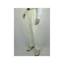 Mens Apollo  King  Banded Collarless suit Chinese Mandarin Wide leg AG97 Ivory image 10
