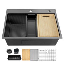 Gunmetal Black 32x22&quot; Workstation Kitchen Sink - $374.99