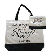 Christian ~ Canvas Tote Bag w/Handle &amp; Makeup Bag w/Zip Closure ~ Bible ... - $456.69 MXN