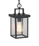 Home Angel Outdoor Pendant Lantern￼ ~ Black  ~ Seeded Glass  ~ A04123 / ... - £64.17 GBP