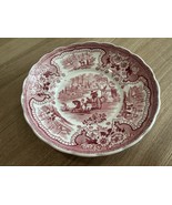 Antique Adams Palestine Red Transferware Plate 1840s 4.5” England Ironstone - $17.32