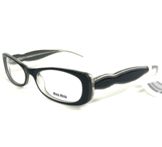Miu Eyeglasses Frames VMU01C 5BM-1O1 Black Clear Ribbed Rectangle 51-16-135 - £109.59 GBP