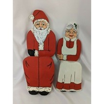 Wooden Santa Mrs Claus Shelf Sitter 14 Inch Wood Painted - $19.95