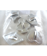 5 Vintage Aluminum Cookie Cutters Crimped Edges Heart Diamond Spade Club... - $13.55 CAD