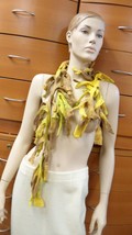 SCARF LONG FELTED NECKLACE BELT YELLOW MADE IN EUROPE HOLIDAY GIFT WOMEN... - £90.38 GBP