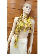 SCARF LONG FELTED NECKLACE BELT YELLOW MADE IN EUROPE HOLIDAY GIFT WOMEN... - £90.29 GBP
