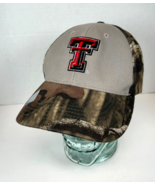 Texas Tech NCAA Red Raiders Ajustable Strap-Back Hat Cap, Gray/Camouflage - $15.79