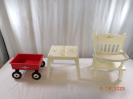 American Girl Bitty Baby Twins Doll High Chair With Table + Bitty Baby Red Wagon - £11.03 GBP