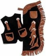 Tough-1 Western Chaps Kids Vest Set Longhorns Adjustable 63-370 - £47.36 GBP