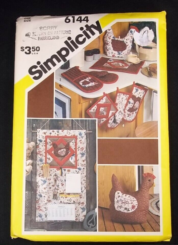 Simplicity Vintage Pattern 6144 Kitchen Accessories - $5.50