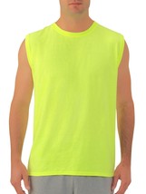 Fruit Of The Loom Men&#39;s Platinum Muscle Shirt Size Small 34-36 Safety Green - £10.02 GBP
