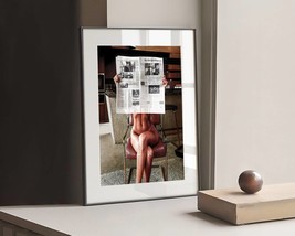 Nude Woman Reading News | Limited Edition Print | Large XL Art Print | The Daily - £19.18 GBP