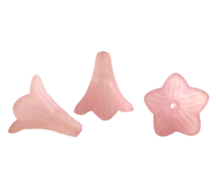 10 Beads Frost 22mm Long Hummingbird Trumpet Tulip Petunia Lucite Cone Flower - £3.19 GBP