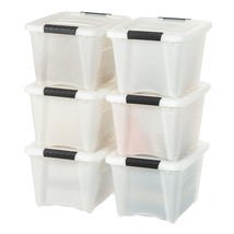 IRIS USA 6 Pack 19qt Plastic Storage Bin with Lid and Secure Latching Bu... - $82.99
