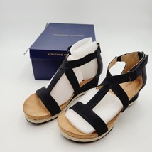 Adrienne Vittadini Womens AV THURSTON Sandals Black Wedge Heels Size 7.5 - £31.57 GBP