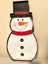 Led Snowman in Distressed Metal - Battery Operated - $48.00