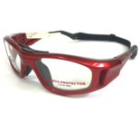 Leader Schutzbrille Rahmen Glänzend Rot Wrap Quadratisch Mit Riemen Z87-2+ - $55.57