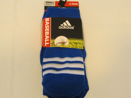 Adidas Climalite Unisex compressn Baseball 2 pair socks S small otc cobalt blue - £11.68 GBP