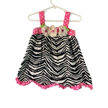 Rare Too Girls Infant baby Size 18 months Summer Dress Sundress Pink Black Zebra - £9.33 GBP
