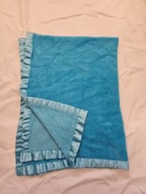 Northpoint Baby Blanket Solid Aqua Blue Satin Trim - £35.02 GBP