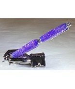 Handturned Slimline Pen -Artisan Created Purple glitter acrylic / chrome... - $745.59 MXN