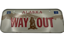 1981 Alaska VANITY WAY OUT Wheaties Post Cereal Mini bike license Plate ... - $28.04