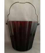 Vintage Anchor Hocking Dark Ruby Red Ice Bucket Detachable Silver Tone H... - $429.85 MXN