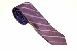 CALVIN KLEIN Slim SHINY Purples Stripe DRESS TIE $65 Free Shipping - £54.25 GBP