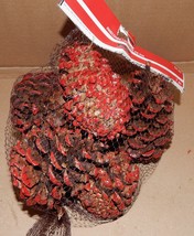 Pinecones Ashland Christmas Red Tiped Covered USA Unscented Bag Full 151U - £3.55 GBP