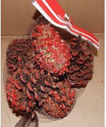 Pinecones Ashland Christmas Red Tiped Covered USA Unscented Bag Full 151U - £3.50 GBP