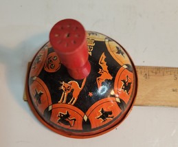 Halloween Vtg Noise Maker Tin Litho with Clapper & Wood Handle image 6
