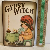 Halloween Decor VINTAGE STYLE Die Cut Gypsy Witch Fortune Teller 5 X 7” - £3.35 GBP