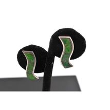 925 Sterling Silver Mexico Turquoise Screw Back Earrings - $59.20