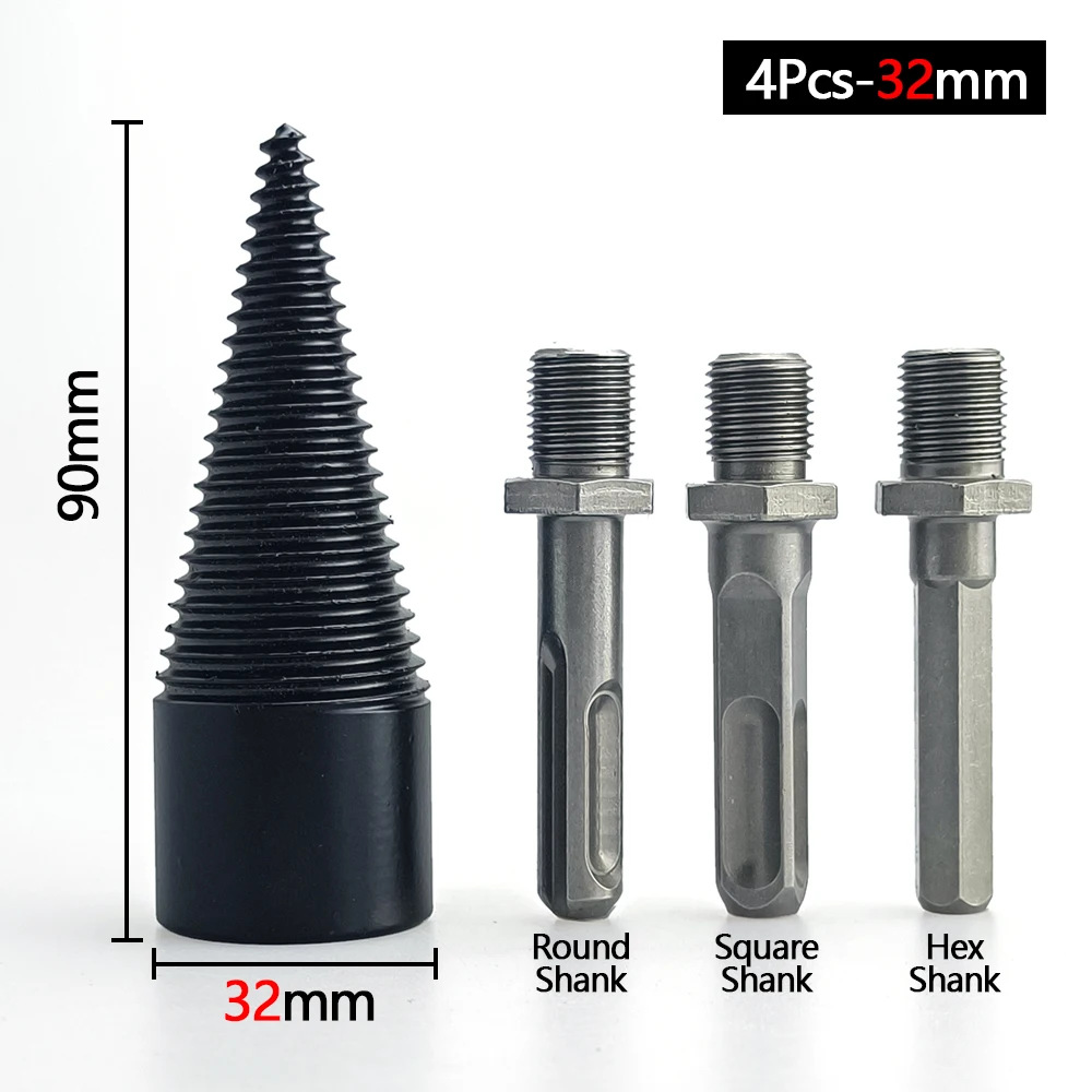 1Pc 32/38/42/50mm Fire Splitter Cone Drill Bit Round Hex Square Shank  breaker S - £44.74 GBP