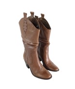 BCBGeneration Women&#39;s 8B Brown Leather Slouch Western Boots Mid-Calf 3&quot; ... - $1,018.02 MXN
