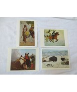 4 Vtg postcards oil on canvas prints Artists Indians Amon Carter Museum ... - £14.95 GBP