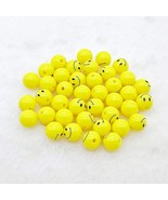 20 Smiley Face Beads Yellow Happy FaceJewelry Supplies Emoji Jewelry 8mm * - $7.91