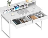 Computer Desk With Drawers, 47&quot; Home Office Desk With Monitor Shelf, Wri... - $296.99