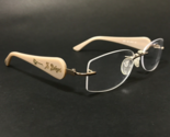 Bvlgari Eyeglasses Frames 2081 266 Brown Rectangular Rimless Floral 52-1... - $177.43