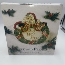 Fitz and Floyd Santa Wreath Canape Plate Christmas Holiday - £15.49 GBP