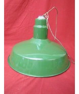 Vintage Green Porcelain Enamel Industrial Light Fixture 16”  Gas Oil #3 - £58.39 GBP