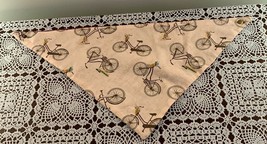 Cottage Phebes Designer  Snap On Reversible Dog Bandana Pink Bicycle Design - $7.99