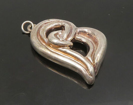 DESIGNER 925 Silver - Vintage Dark Tone Hollow Love Heart Pendant - PT19496 - £45.74 GBP