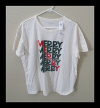 Old Navy Women&#39;s Large Merry Merry Merry Tee Shirt Top NWT - €12,66 EUR