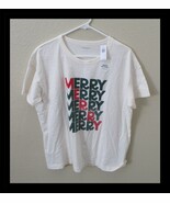 Old Navy Women&#39;s Large Merry Merry Merry Tee Shirt Top NWT - €12,56 EUR
