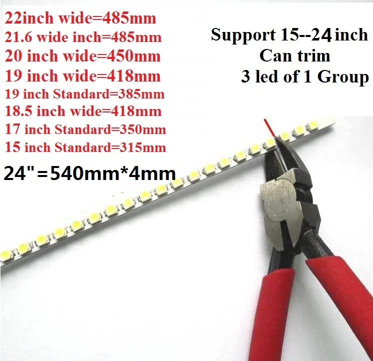 Sporting Kit 2 led strips+1 converter + cable LED backlight kit 540mm,work for 1 - £28.99 GBP