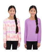 Lucky Brand 2-pack Crewneck  Long Sleeve Tee Purple Girls Sz  XS (5/6) NWT - $275.37 MXN