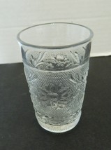 Anchor Hocking 5 Oz Flat Juice Sandwich Tumbler Clear Daisy Bottom - £10.00 GBP