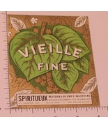 Vintage Vieille Fine European Alcohol label unused - $4.94